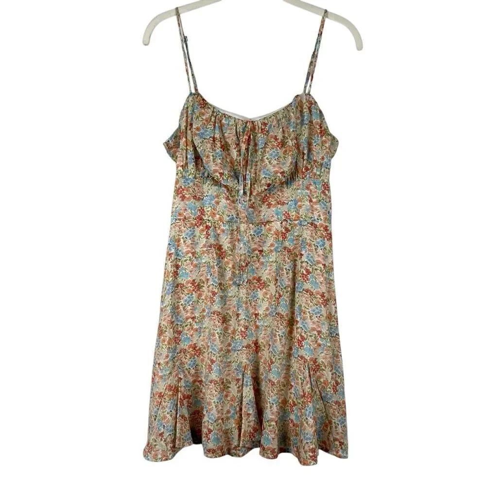 Blue Rain Francesca’s Floral Mini Spaghetti Strap Sun Dress Large